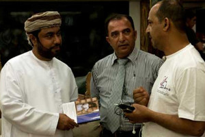 From left, Yaqoob Bin Karam and Jamal Al Safar with Ali
